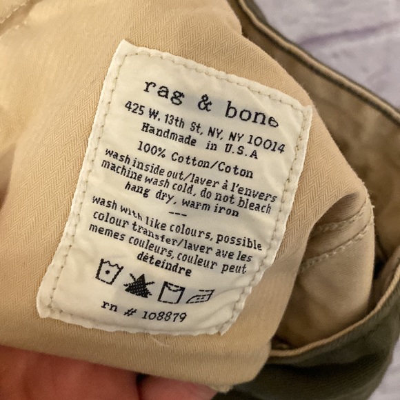 Rag & Bone olive drab button fly trousers - Picture 5 of 7